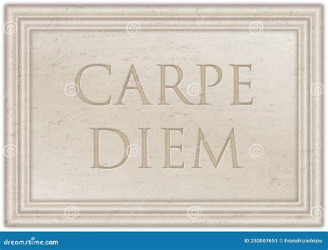 CARPE DIEM, Marble Plaque with Ancient Latin Proverb Stock Illustration - Illustration of ...