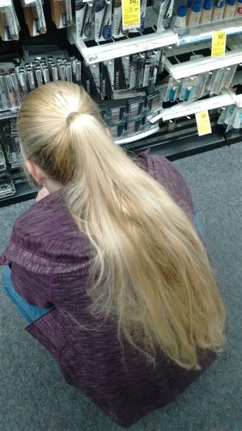 My Girlfriend S Substantial Ponytail Long Blonde Hair Really Long Hair Long Hair Ponytail