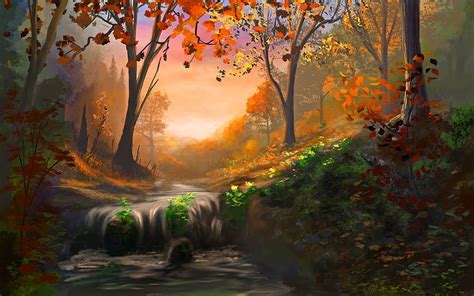 Mill Stream Forest Stream Fall Autumn Landscape Hd Wallpaper Peakpx