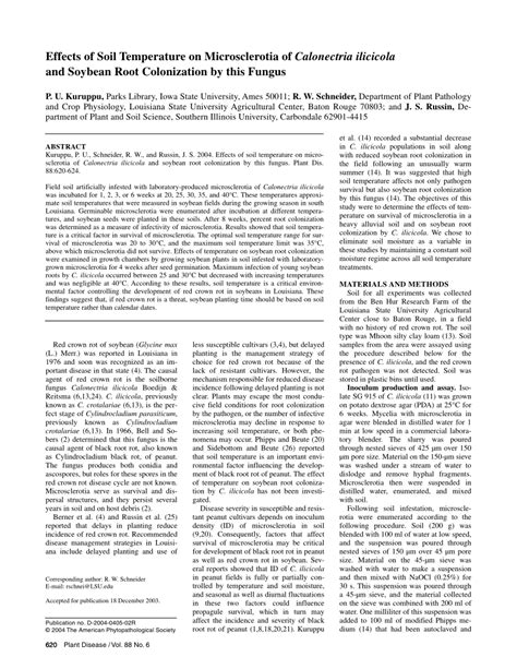 Pdf Effects Of Soil Temperature On Microsclerotia Of Calonectria