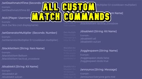 All Custom Match Commands Roblox Bedwars Youtube