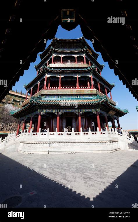 Beijing China Buddhist Fragrance Pavilion At The Summer Palace Stock