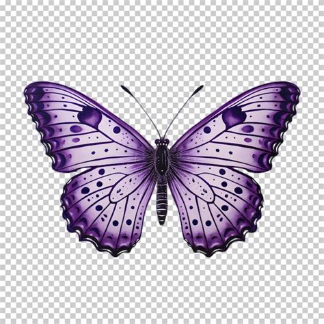 Borboleta Roxa Isolada Em Fundo Transparente Psd Premium