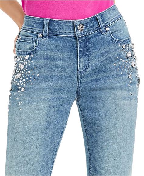 Inc International Concepts Inc Rhinestone Embellished Curvy Bootcut Jeans Created For Macys