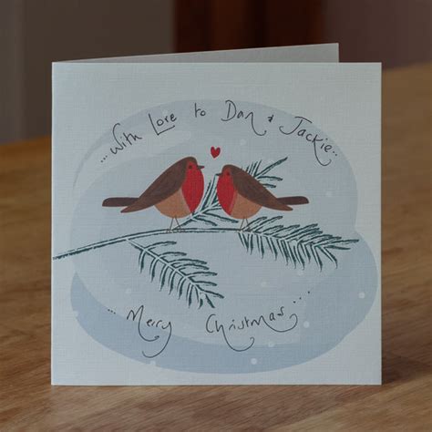 Two Robins On Branch Design Card Lozziwoo