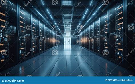 Server Rack in a Data Center Rack in a Row Stock Illustration ...