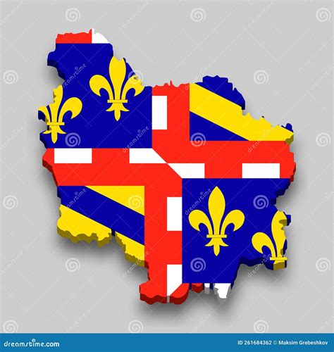 3d Isometric Map of Burgundy is a Region of France Stock Vector ...