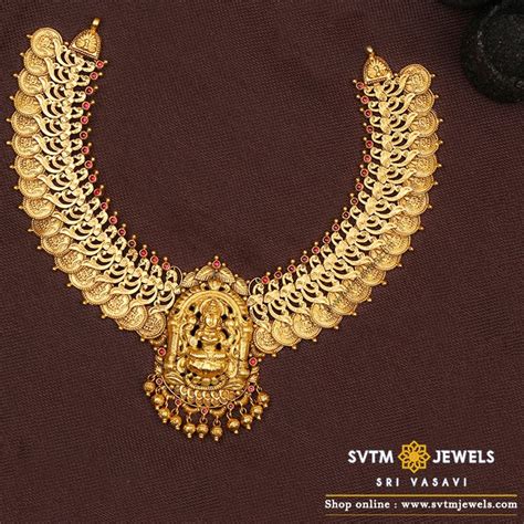 Antique Gold Temple Necklace - South India Jewels