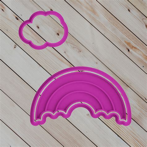 Archivo Stl Cookie Cutter Arcoiris Y Nubedesign Para Impresora D Para