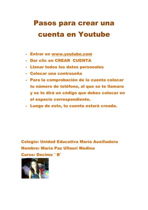 Pasos Para Crear Una Cuenta En Youtube PDF