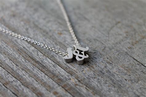 Tiny Silver Lowercase Initial And Heart Necklace Love Silver Etsy