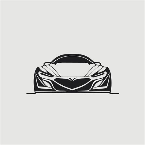 Premium Vector | Car front logo vector illustration line art