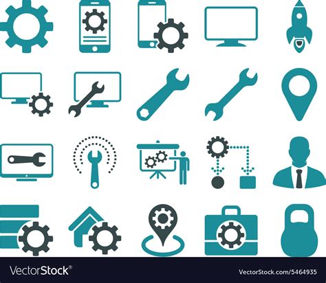 Settings and tools icons Royalty Free Vector Image