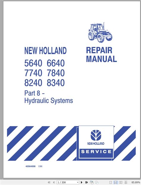 New Holland Tractor 5640 6640 7740 7840 8240 8340 Repair Manual Auto Repair Manual Forum