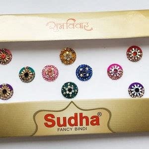 Colorful Designer Round Bindi Indian Body Art Temporary Wedding Fashion ...