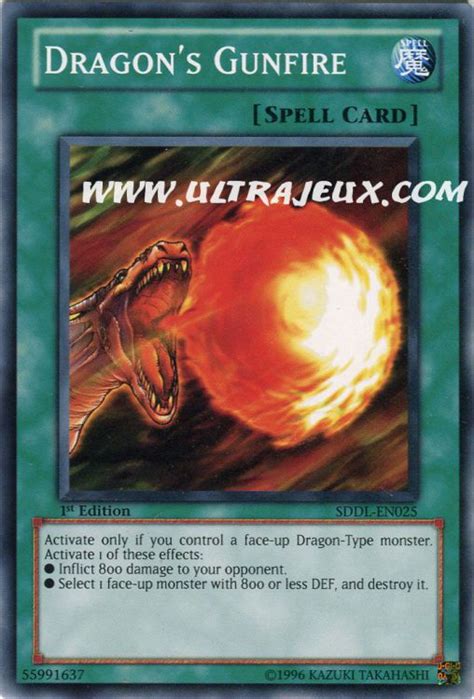 Dragon s Gunfire SDDL EN025 Carte Yu Gi Oh Cartes à l Unité Anglais