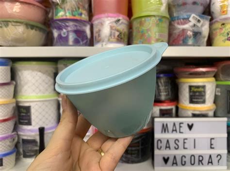 Tupperware Tupper Caçulinha 400 ml Aquamarine Mãe Casei e Agora