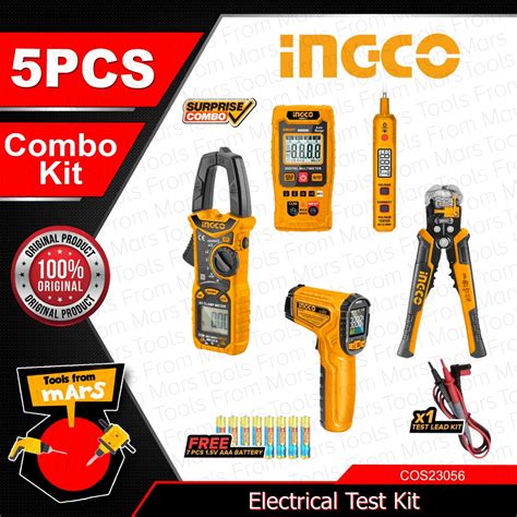 Ingco Pcs Set Electrical Test Kit Digital Clamp Meter Multimeter Test