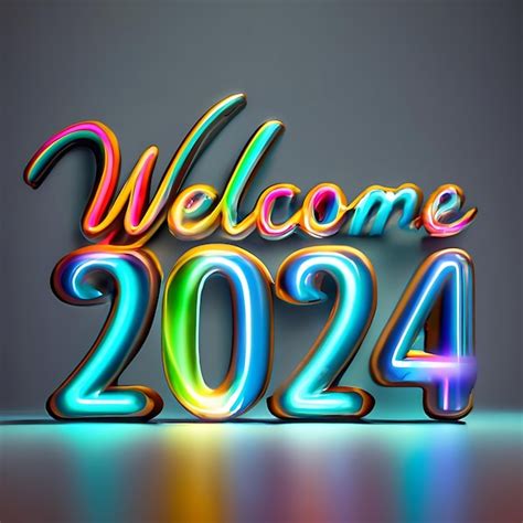 Premium Photo Welcome 2024 Colorful Text Effects For The Happy New Year