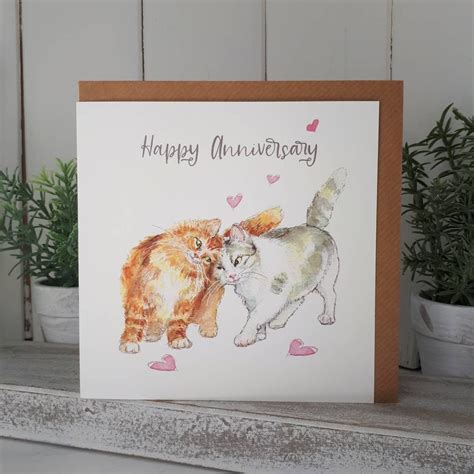 Cat Happy Anniversary Card Cats Love Card Cat Lovers Card Anniversary