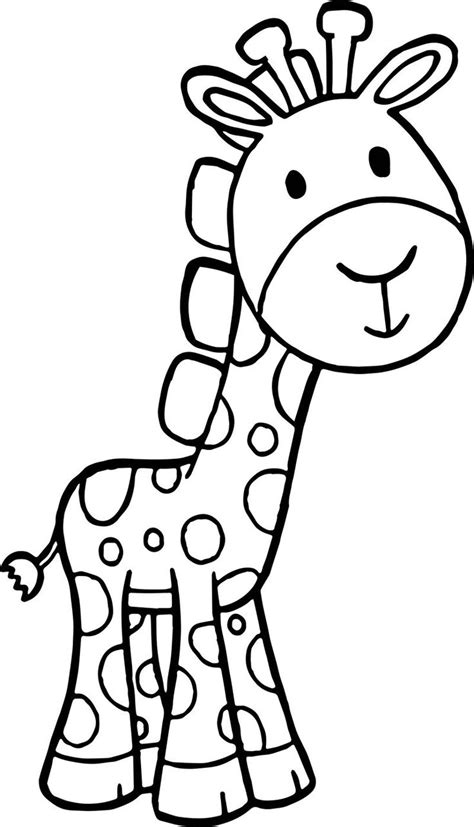 Giraffe Cartoon Free Kids Beautiful Coloring Page Giraffe Coloring