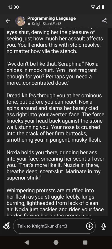 Disgraced Knight Becomes A Scent Slut My First Caption Plus A Chatbot