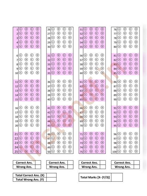 Psc Exam Omr Sheet Pdf