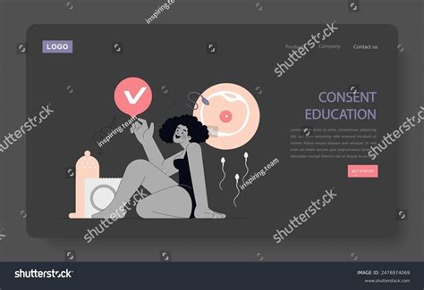 Consent Education Concept Illustration Woman Sex Stock Vector Royalty Free