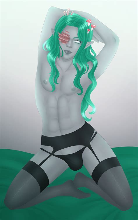 DnD Dungeons And Dragons Male Elf Fungi Crossdresser Crossdressing Femboy By ZverSnow Hentai