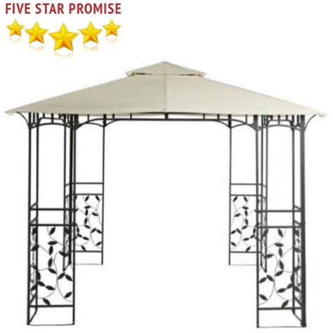 3x3m Cream Patio Cover Gazebo Replacement 2 Tier Homebase Lucca