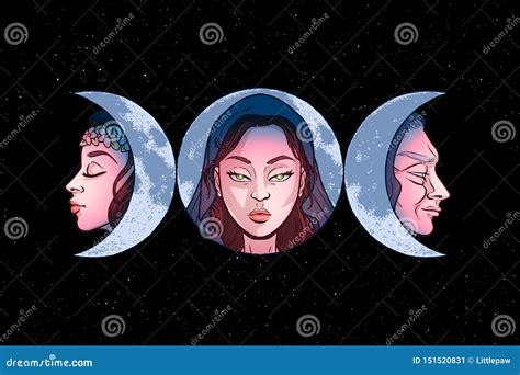 Triple Goddess As Maiden Mother And Crone Beautiful Woman Symbol Of