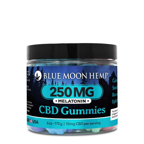 Blue Moon Hemp 6oz Shareable 250mg Total Cbd Gummies With Melatonin Natures Health And Body