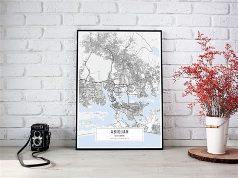 Abidjan Map Poster Abidjan City Map Poster Abidjan City - Etsy