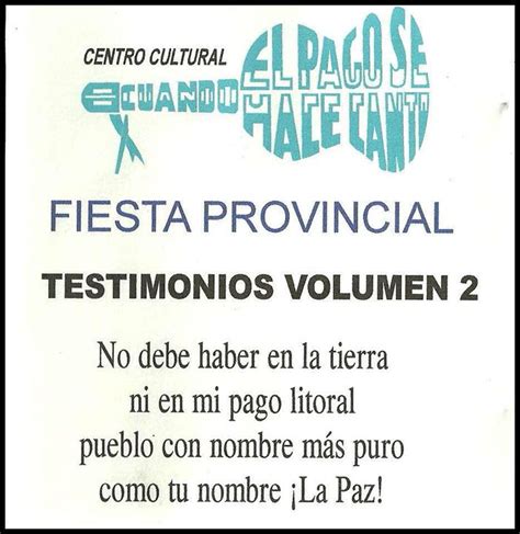 Nostalgias De Mi Litoral Cuando El Pago Se Hace Canto Testimonios Vol 2