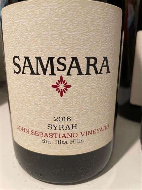 Samsara Syrah John Sebastiano Vineyard Usa California Central