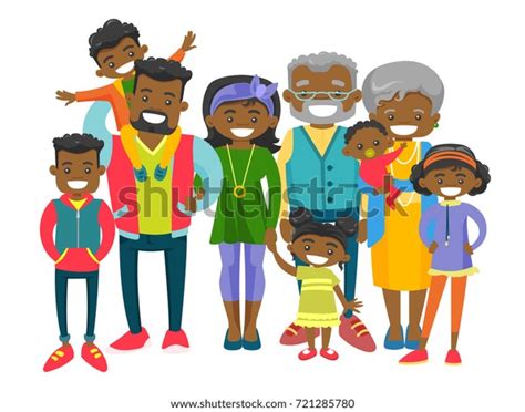 Happy Extended African Smiling Family Old Stock Vector (Royalty Free ...