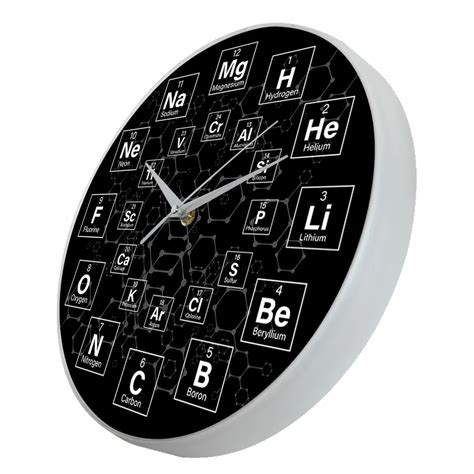 Chemical Symbol Accurate Wall Clock Periodic Table Of Elements Science