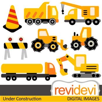 Construction Trucks Clip Art Yellow Black Clipart For Teachers By