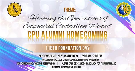 CPU ALUMNI HOMECOMING 2023 - Central Philippine University