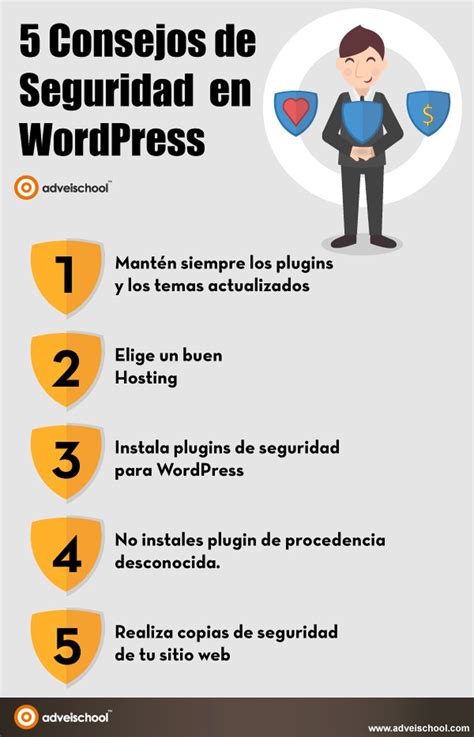 5 importantes consejos para la seguridad en WordPress infografía