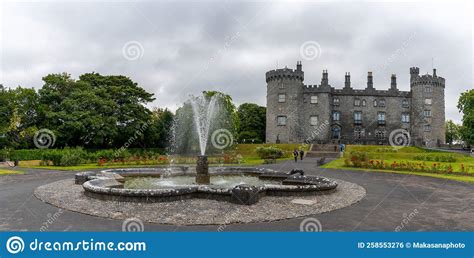 View of Kilkenny Castle and Gardens with Fountain in the Foreground ...