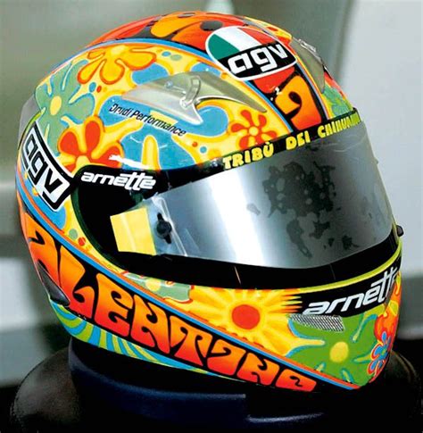 Valentino Rossi Austin Powers Flower Power Helmet Valencia