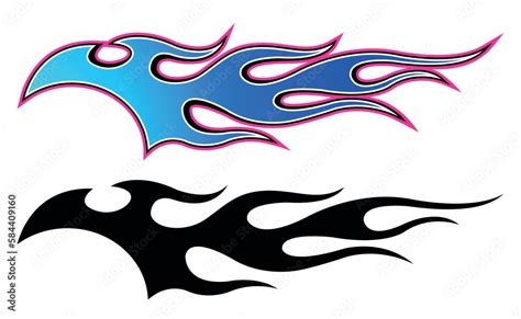 Tribal fire flame electric race car body side vinyl sticker vector eps ...