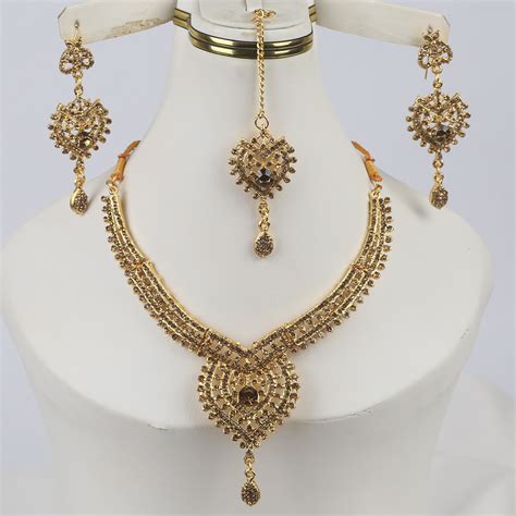 Golden Indian Jewelry Set For Girls Ps 327