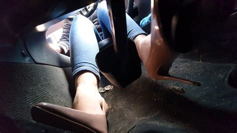 Driving Bmw E In Nude Stiletto Heels Under Pedal Preview Youtube