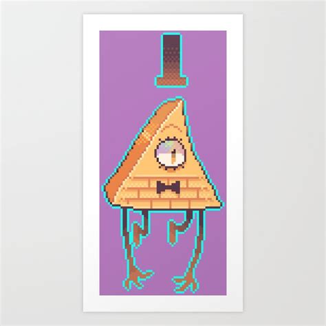 Gravity Falls Bill Cipher Pixel Art Print By Desmormos Society