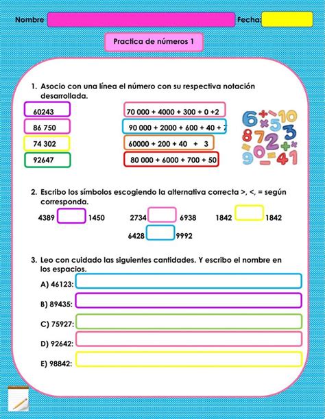 Ejercicio online de Números para Tercero primaria Notacion