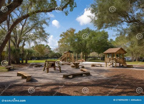 Park With Playground And Picnic Area, Perfect For Family Outings Stock ...