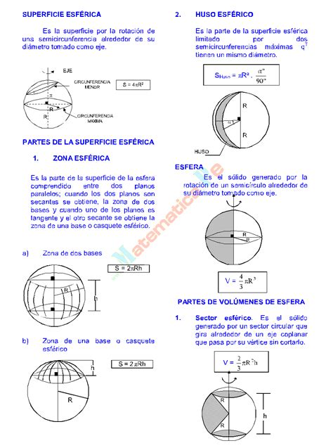 Area Y Volumen De Una Esfera Ejercicios Resueltos