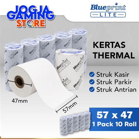 Jual KERTAS THERMAL STRUK KASIR PPOB EDC KARCIS PARKIR BLUEPRINT LITE